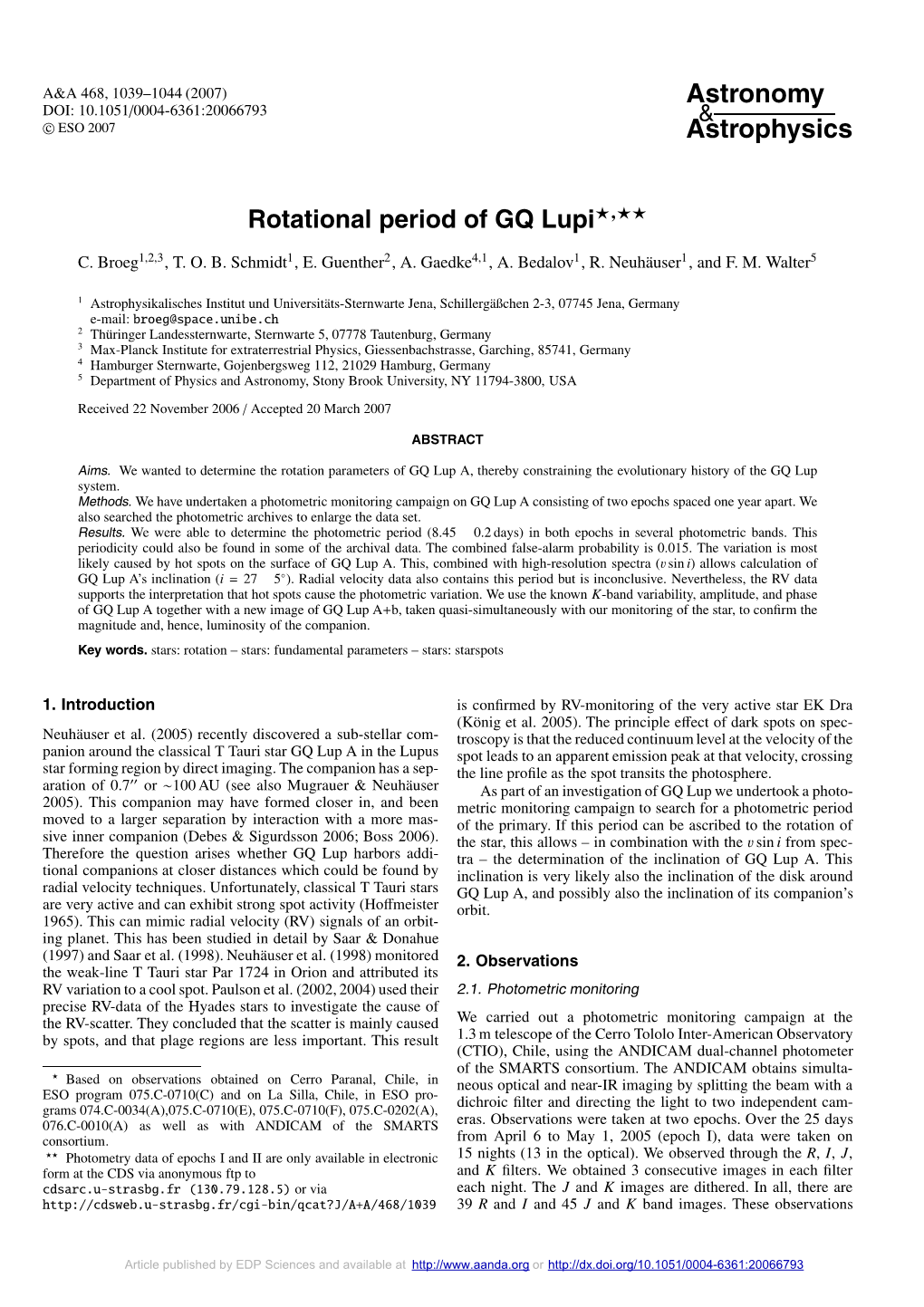 Rotational Period of GQ Lupi�,