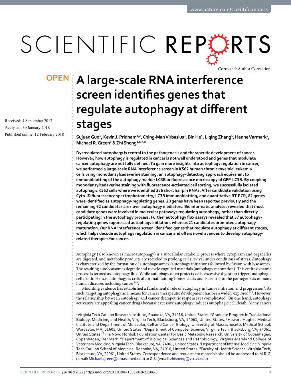 A Large-Scale RNA Interference Screen Identifies Genes That