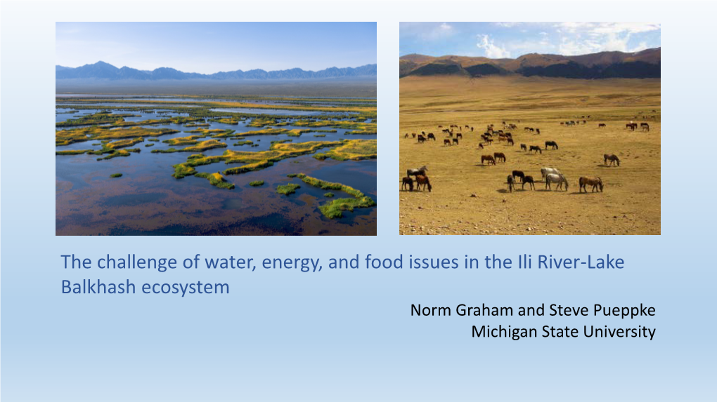 The Challenge of Water, Energy, and Food Issues in the Ili River-Lake