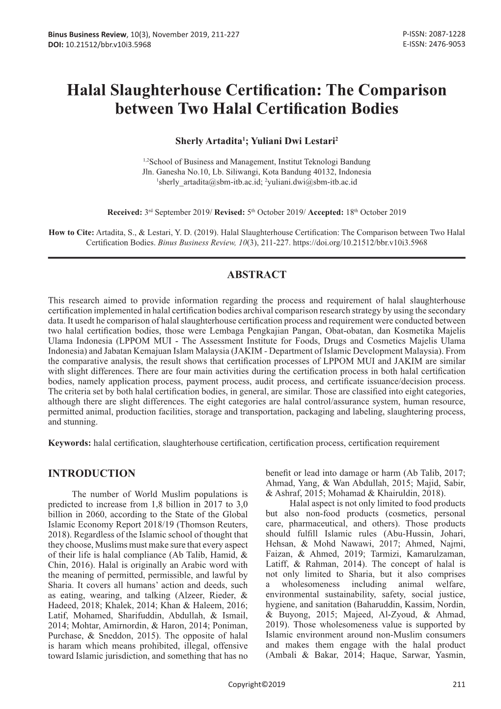 The Comparison Between Two Halal Certification Bodies