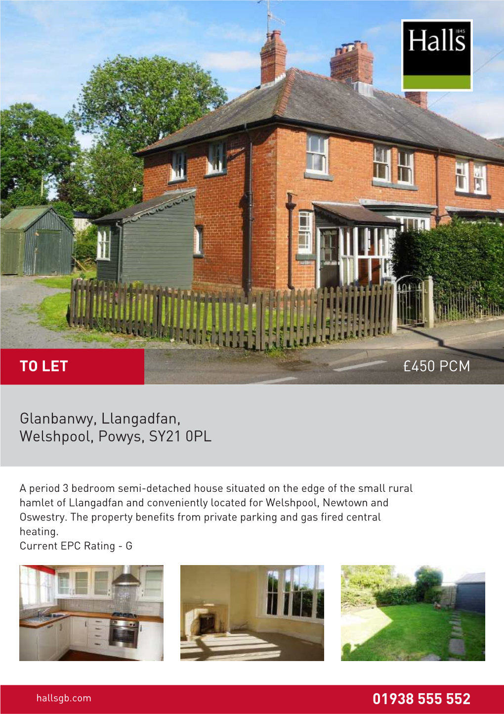 450 PCM Glanbanwy, Llangadfan, Welshpool, Powys, SY21 0PL 01938 555 552 TO