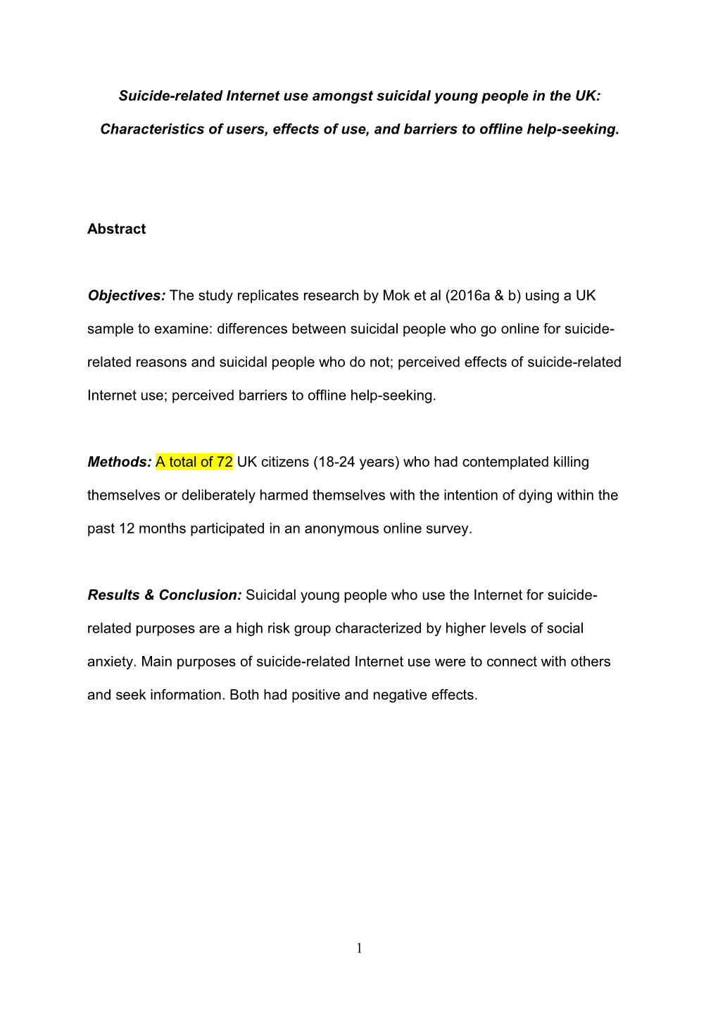 Suicide-Related Internet Use Amongst Suicidal Young People in the UK