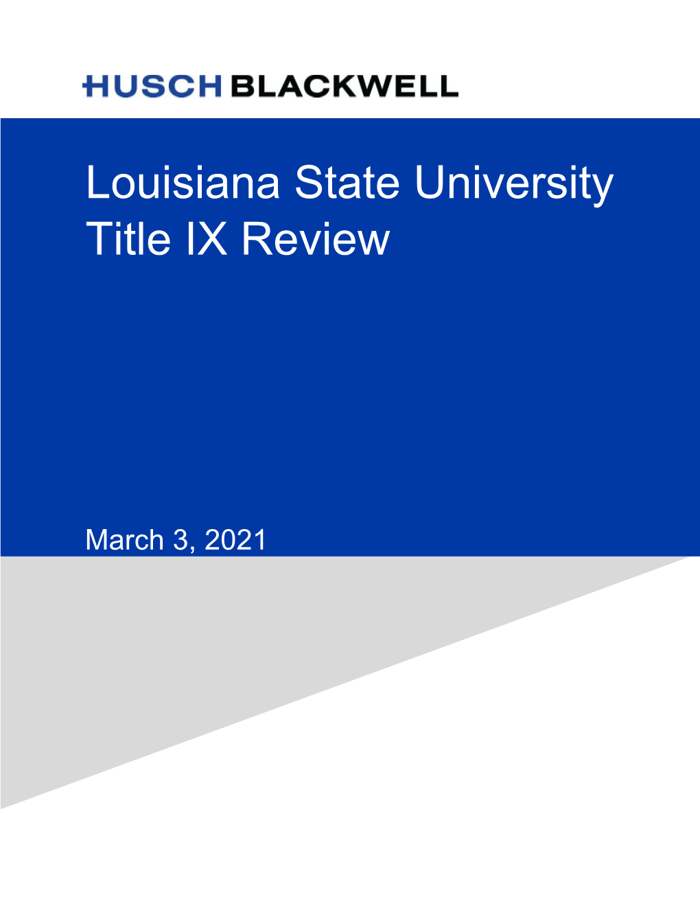 Louisiana State University Title IX Review