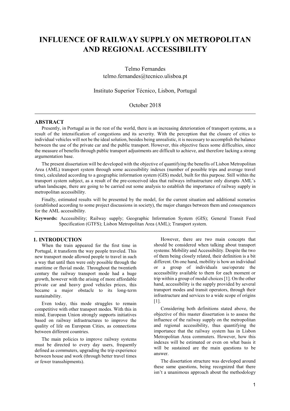 Influence of Railway Supply on Metropolitan and Regional Accessibility