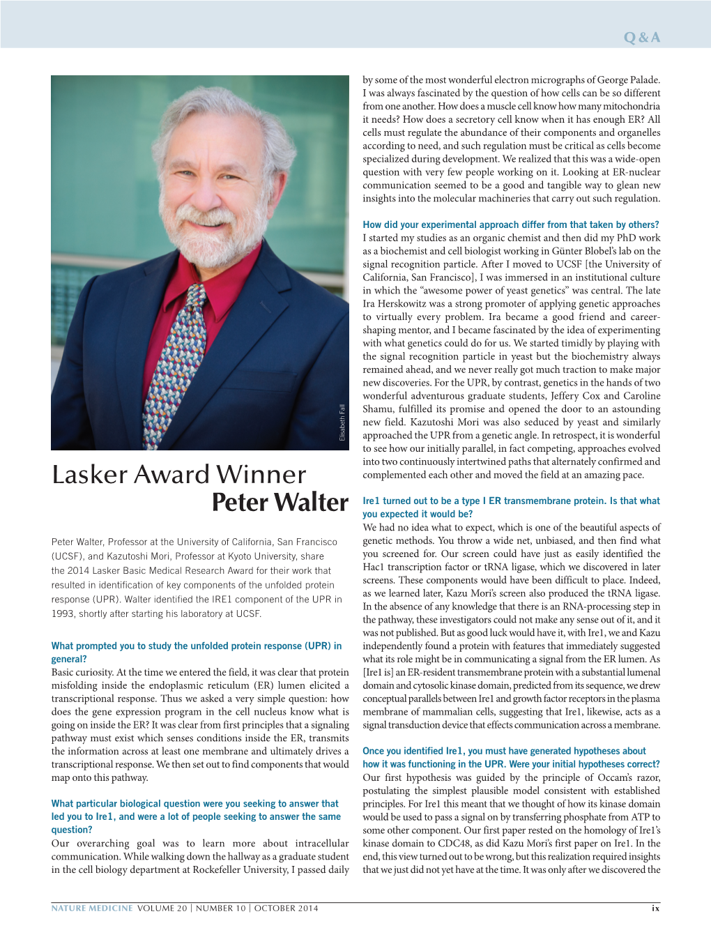 Lasker Award Winner Peter Walter