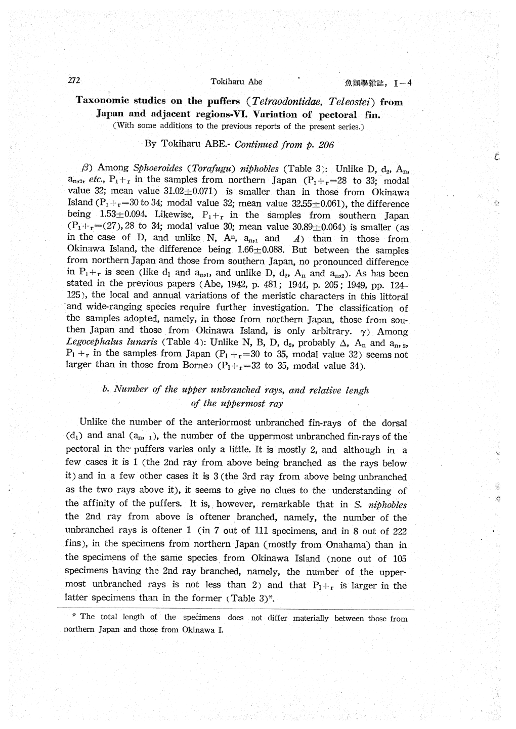 Taxonomic Studies on the Puffers (Tetraodontidae, Teleostei) from Japan and Adjacent Regions-VI