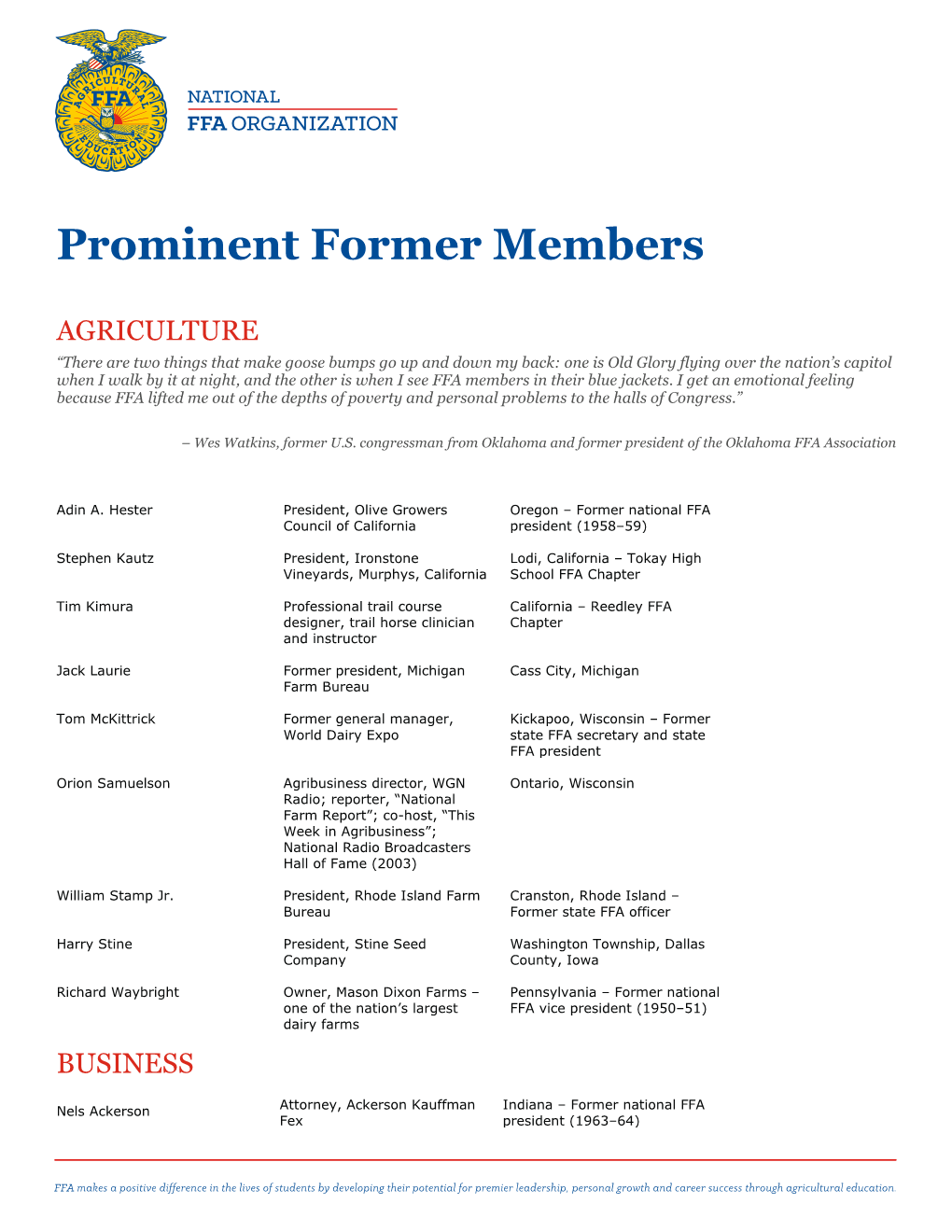 Prominent Former Members