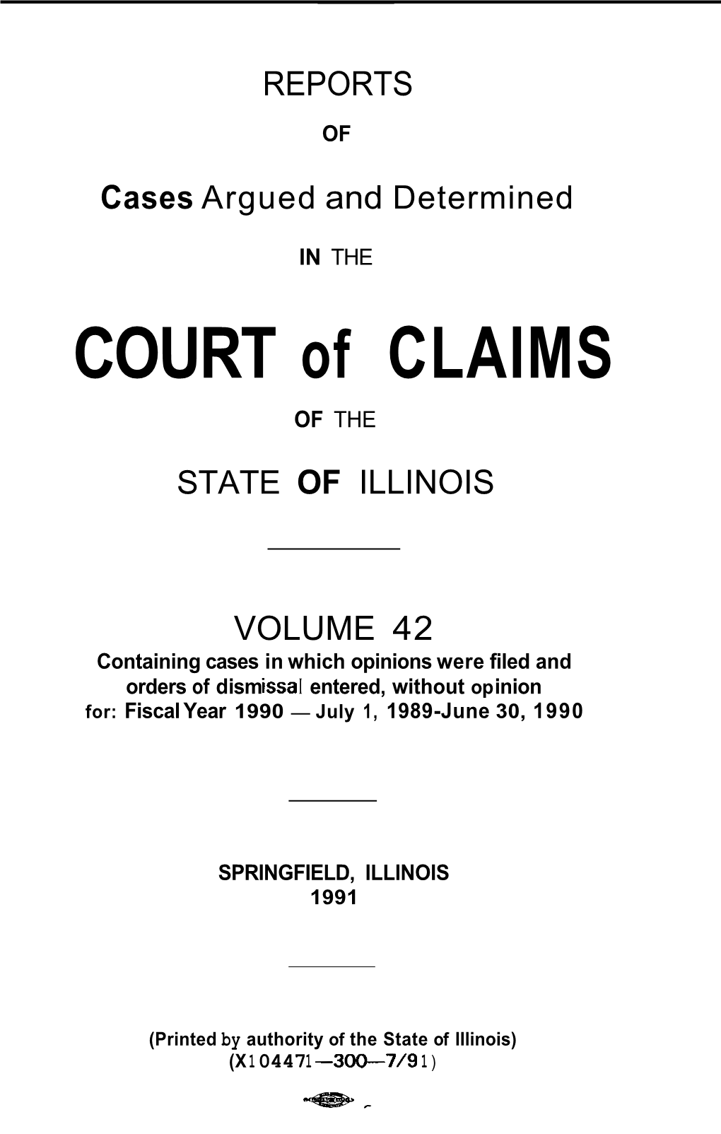 COURT of CLAIMS of THE