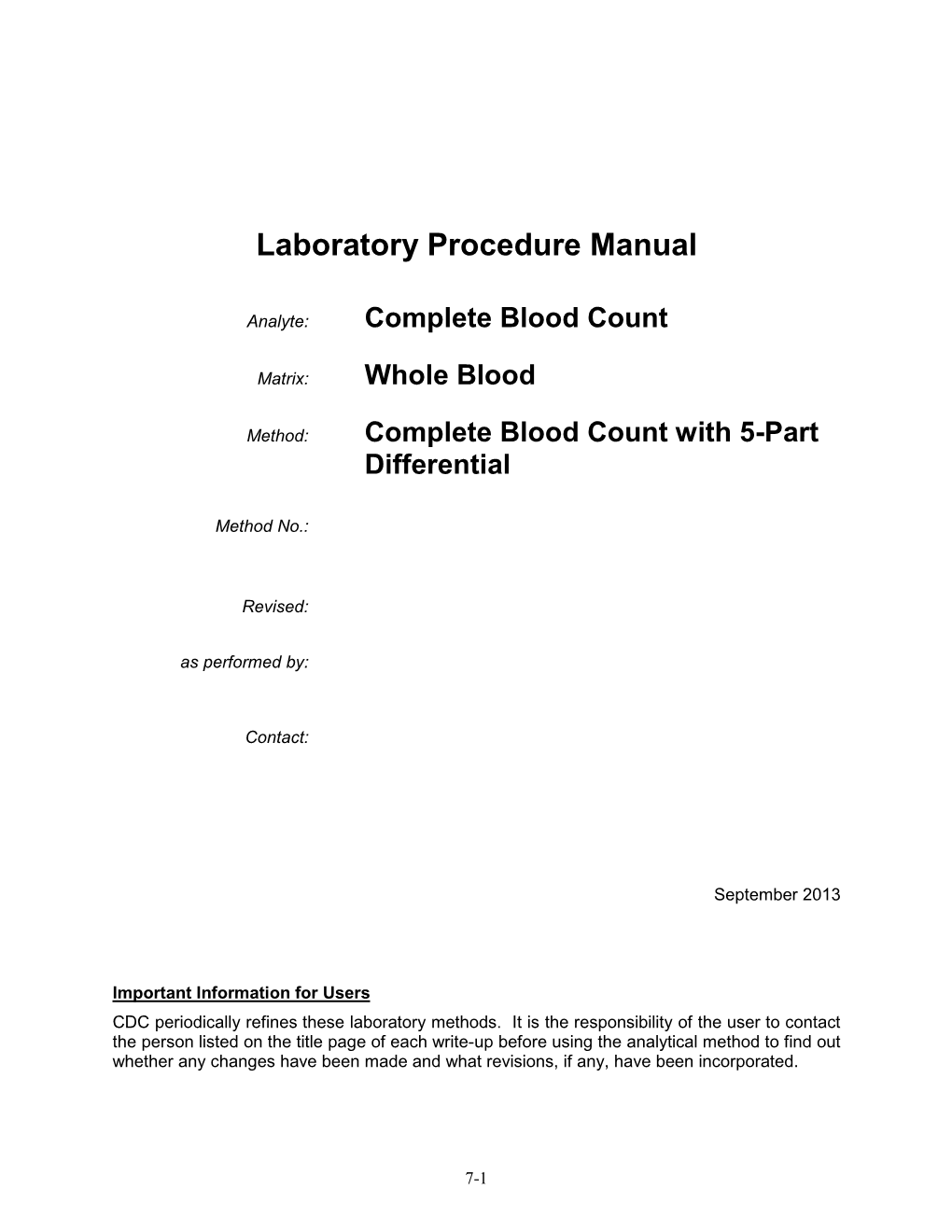 Complete Blood Count