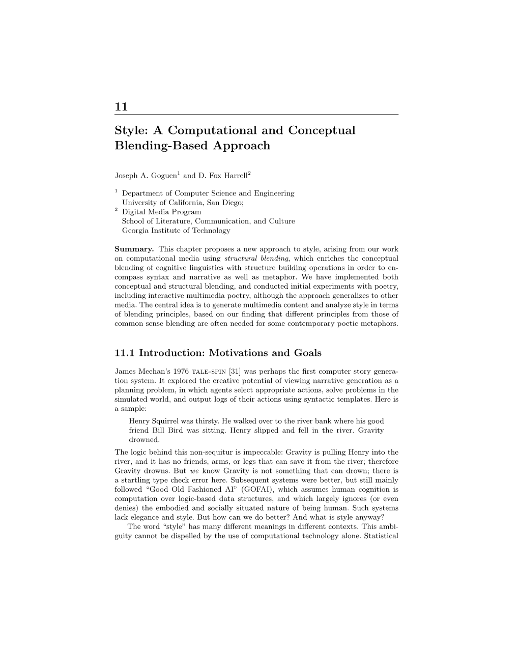 A Computational and Conceptual Blending-Based Approach