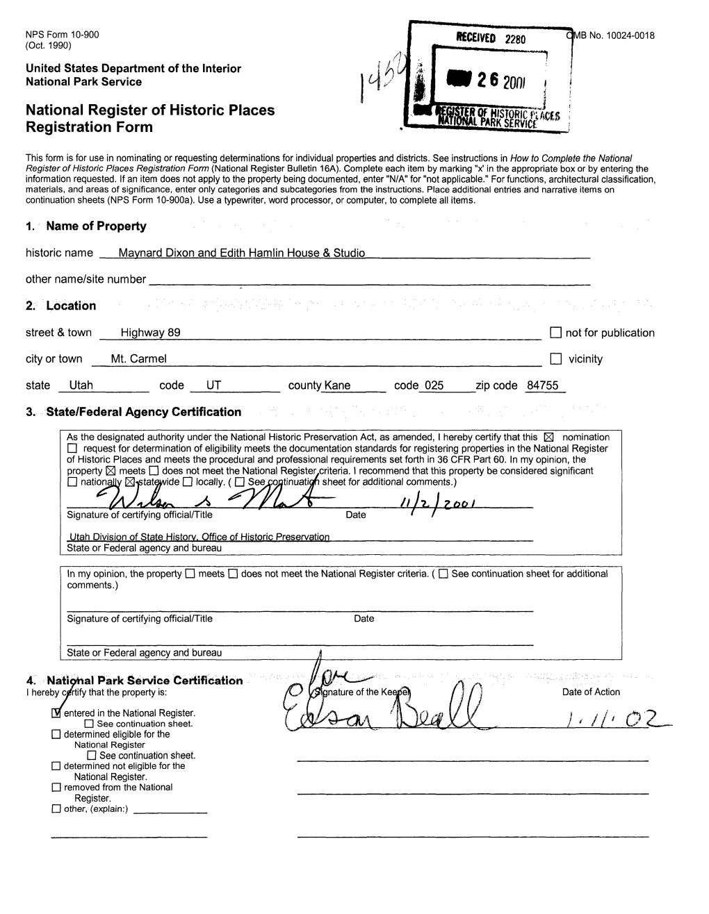 National Register of Historic Places Continuation Sheet