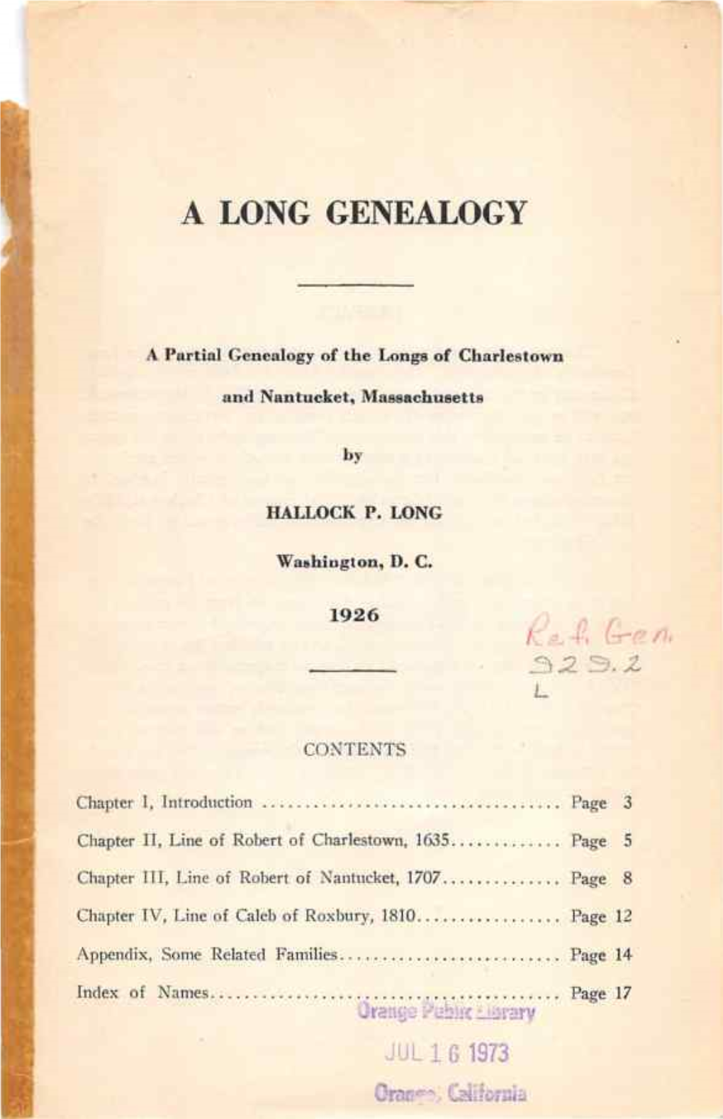 A Long Genealogy