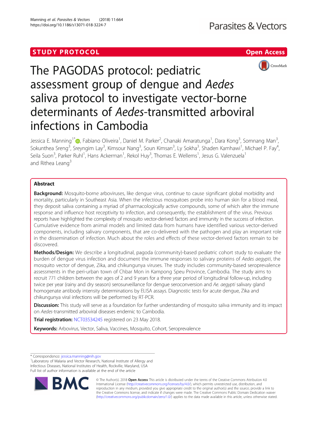 Pediatric Assessment Group of Dengue and Aedes Saliva Protocol To