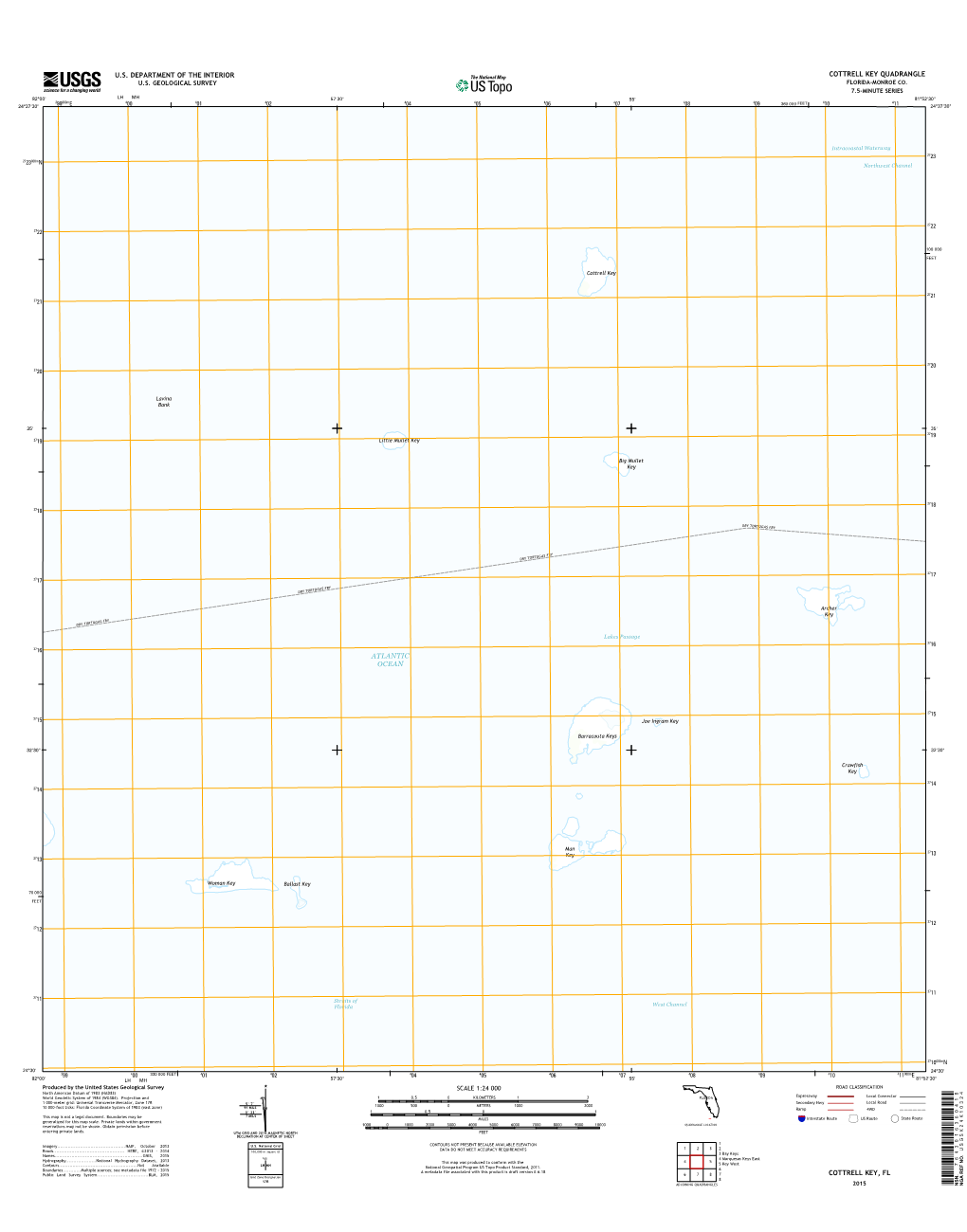 USGS 7.5-Minute Image Map for Cottrell Key, Florida