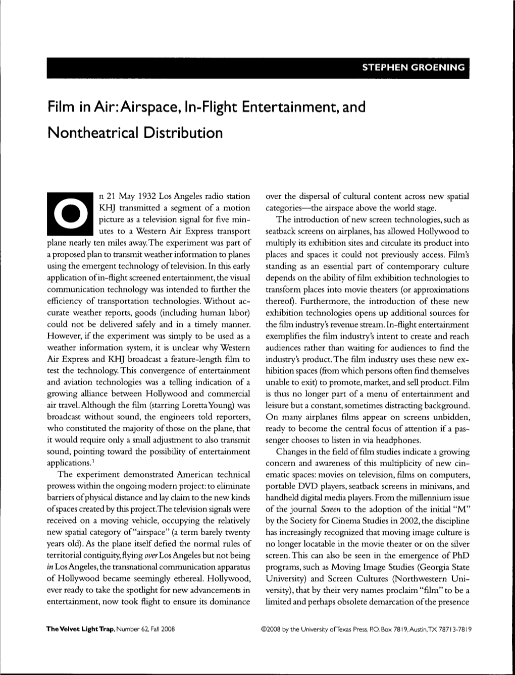 Airspace, In-Flight Entertainment, and Nontheatrical Distribution