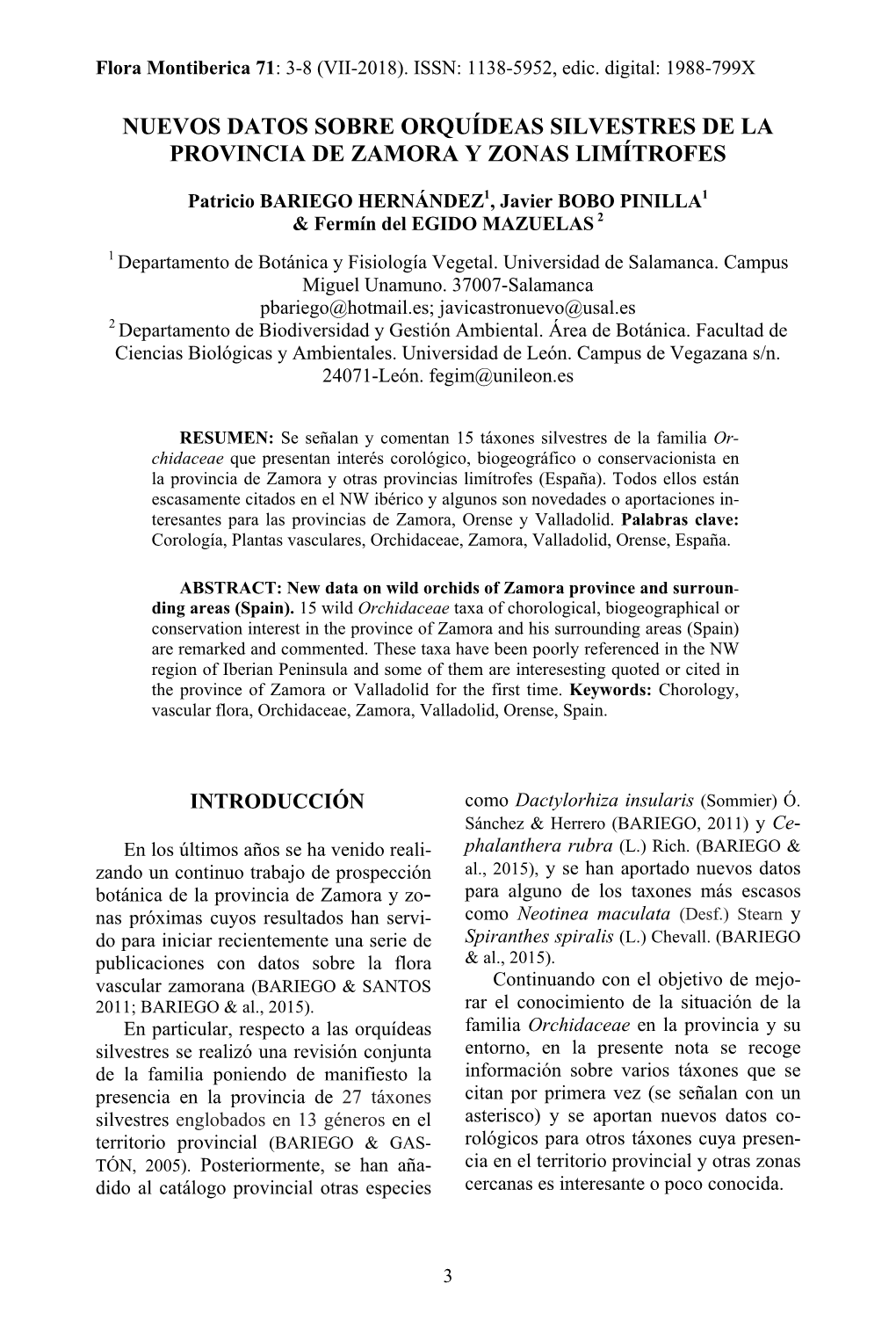 Nuevos Datos Sobre Orquídeas Silvestres De La Provincia De Zamora Y Zonas Limítrofes