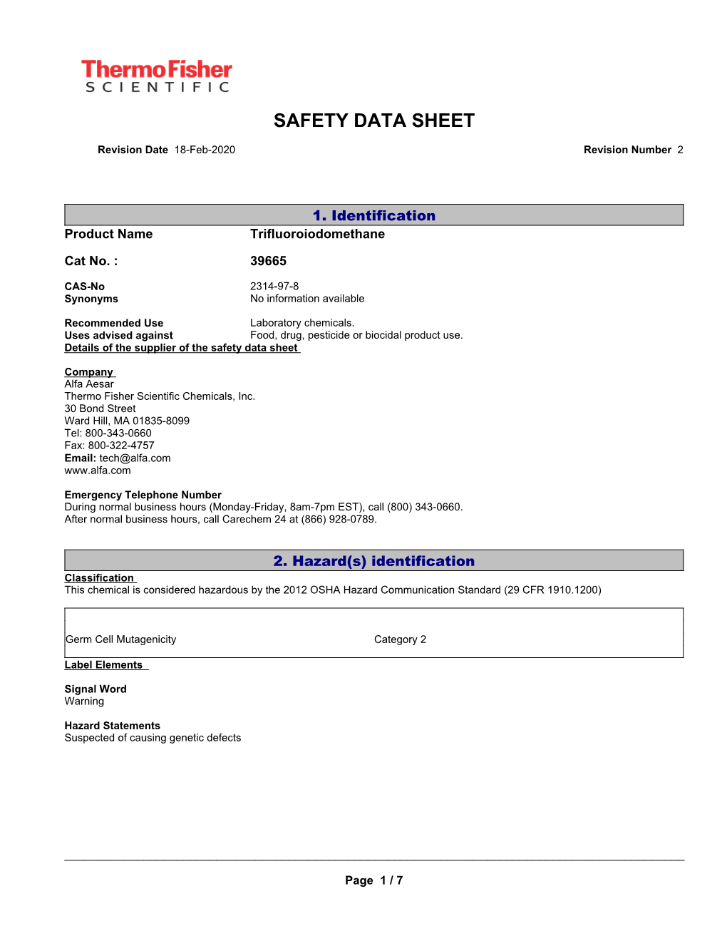 Safety Data Sheet