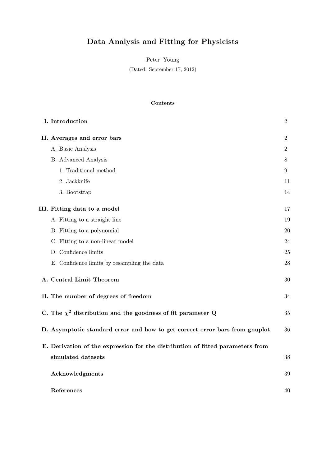 Data Analysis and Fitting for Physicists