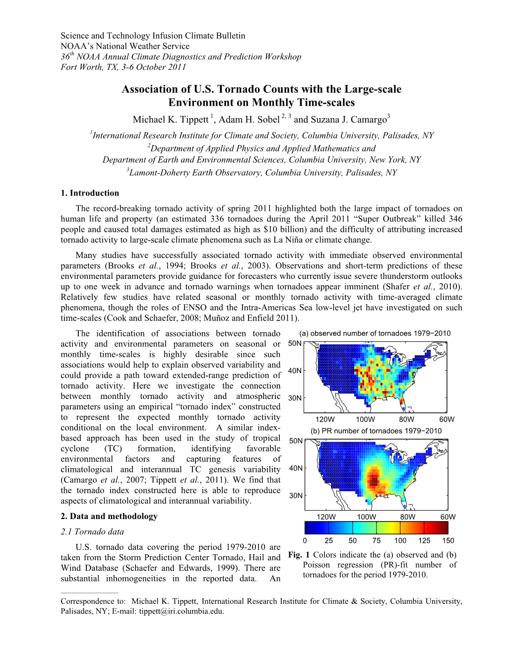 Association of U.S. Tornado Counts with the Large-Scale Environment on Monthly Time-Scales Michael K