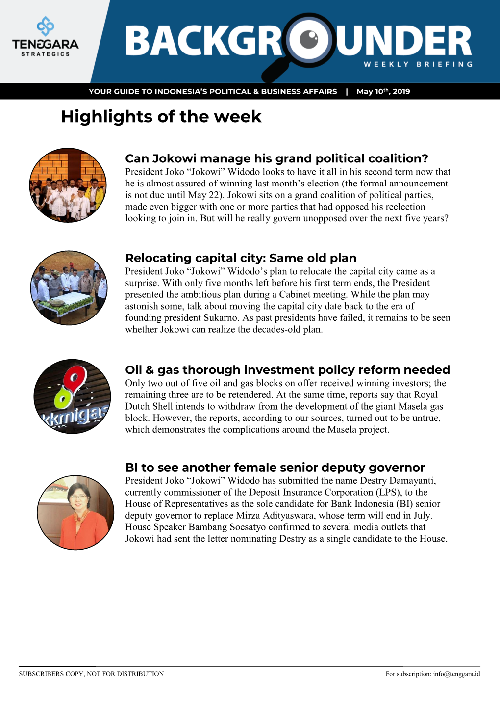 Highlights of the Week