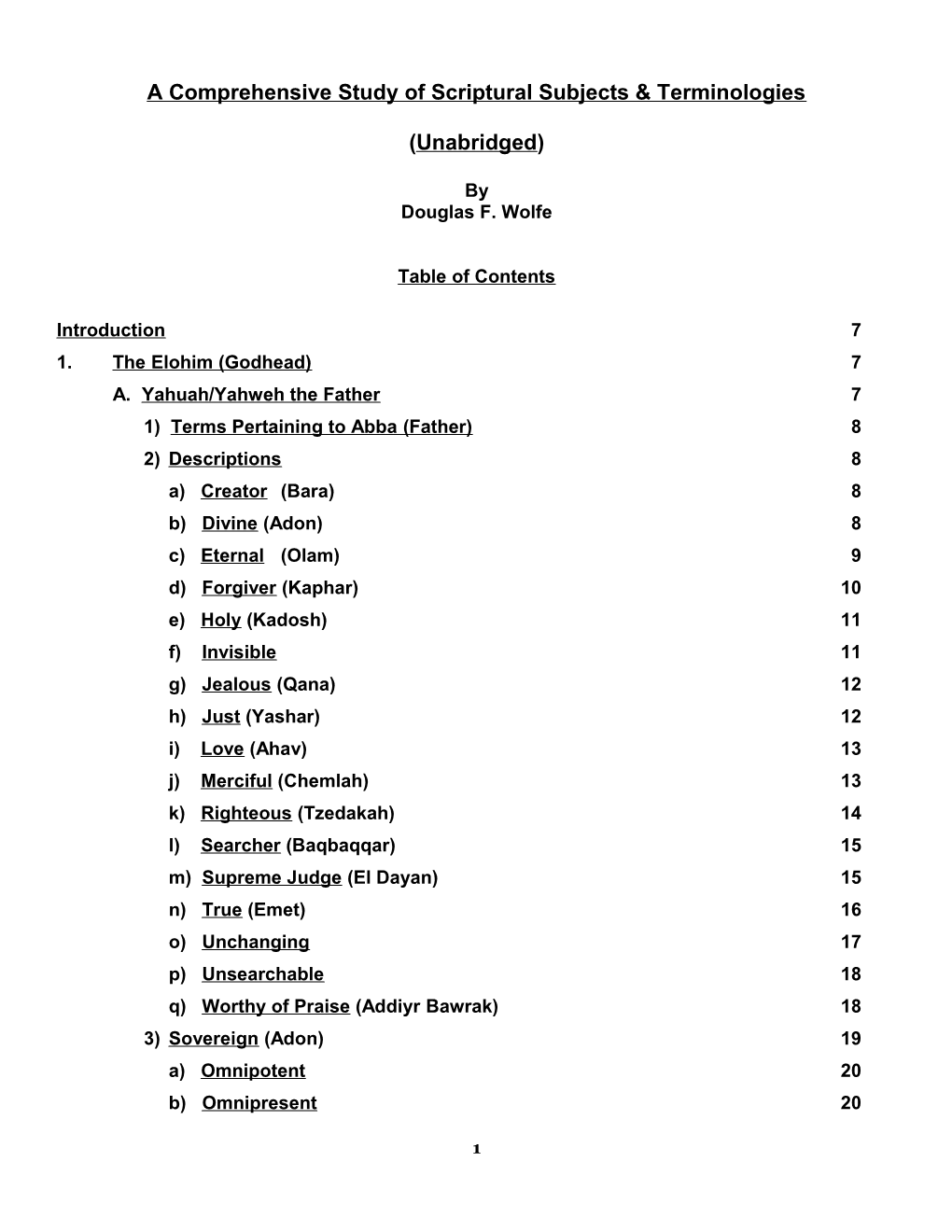 A Comprehensive Study of Scriptural Subjects & Terminologies