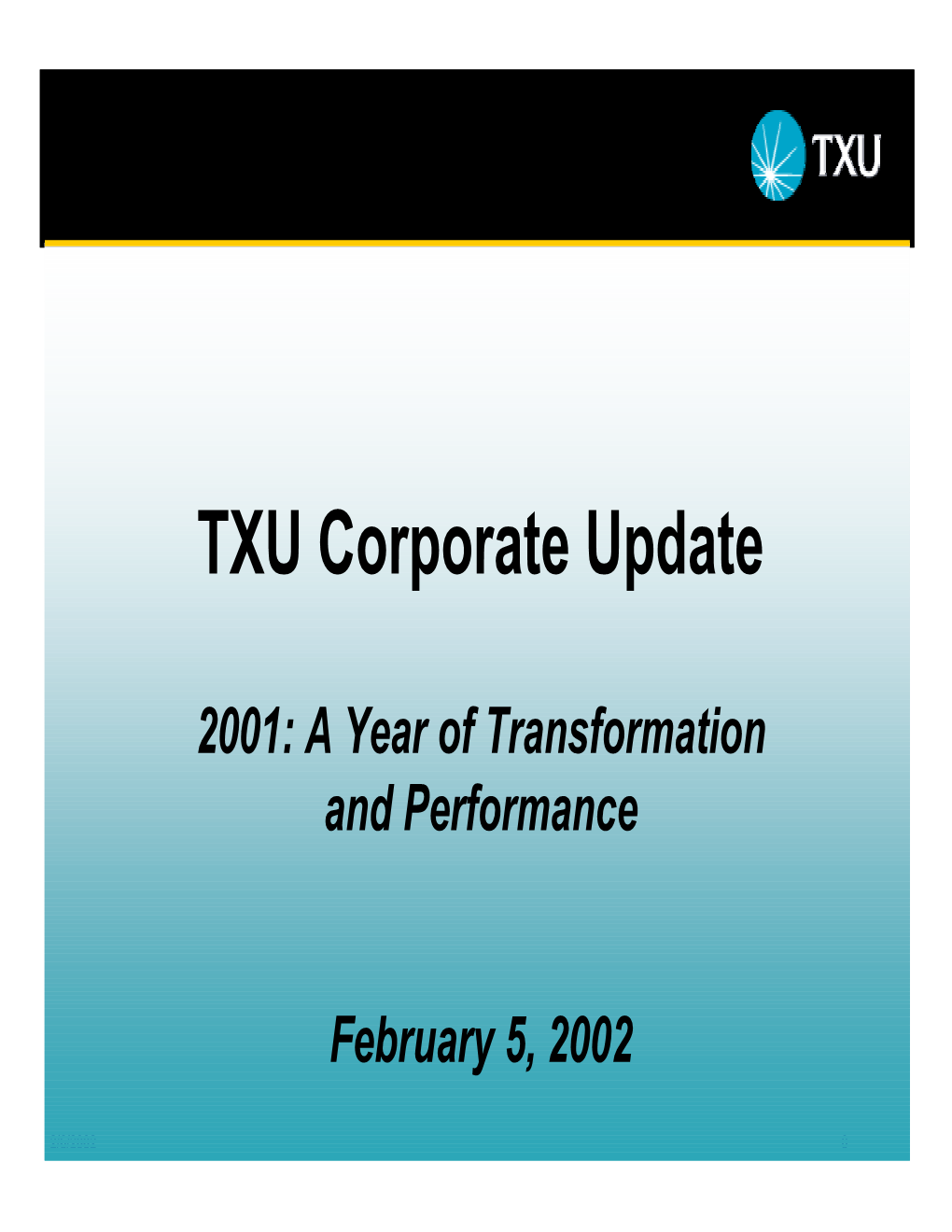 TXU Corporate Update