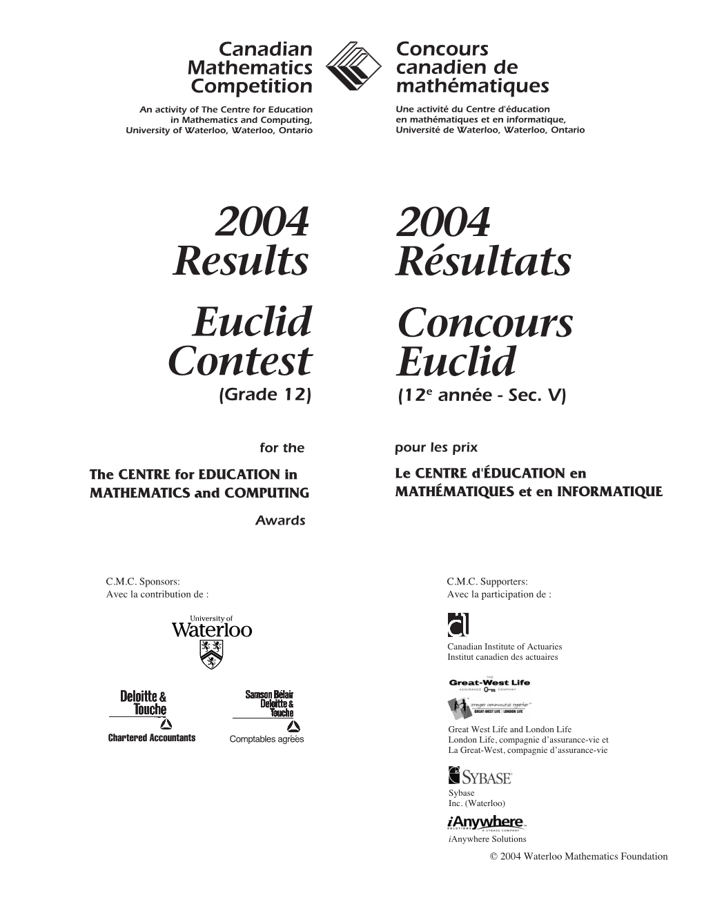2004 Euclid Res. Bk. Open Pages