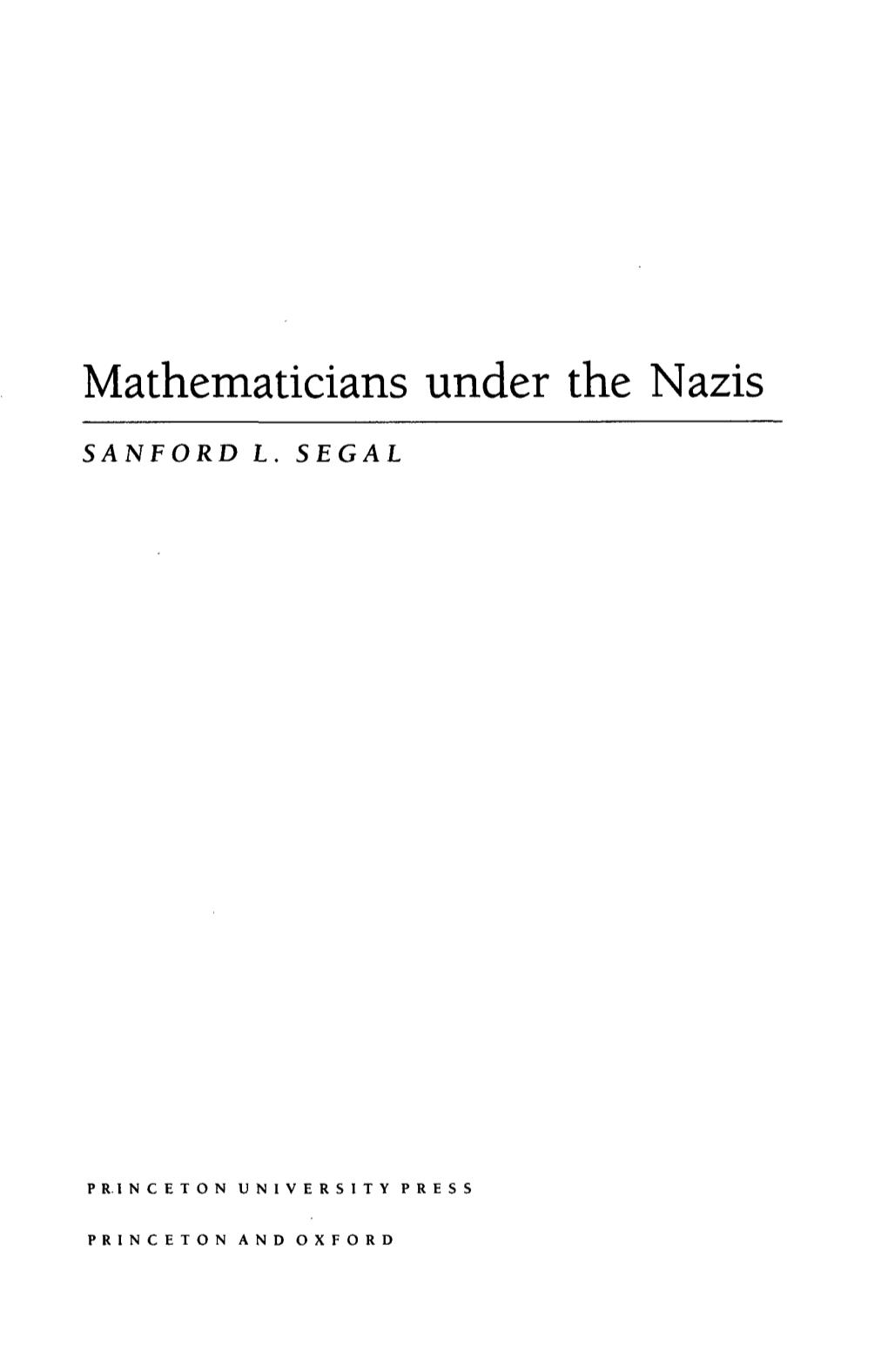 Mathematicians Under the Nazis