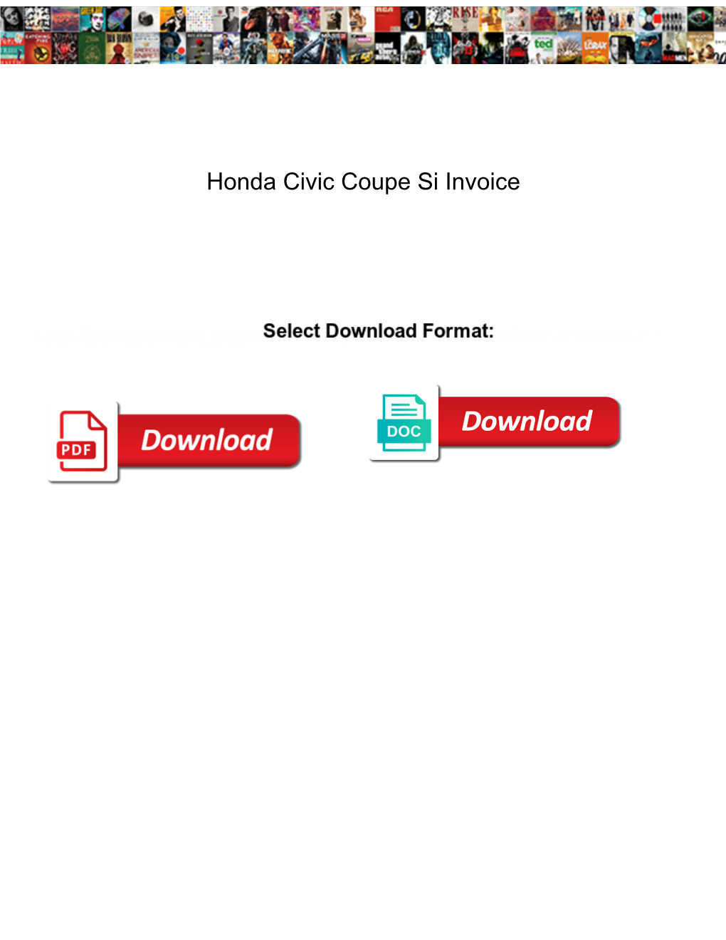 Honda Civic Coupe Si Invoice