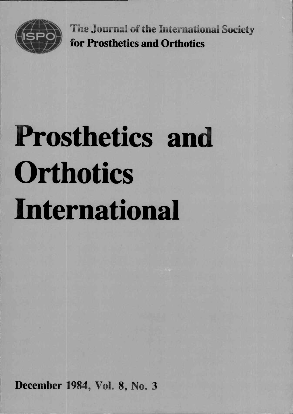 Prosthetics and Orthotics International