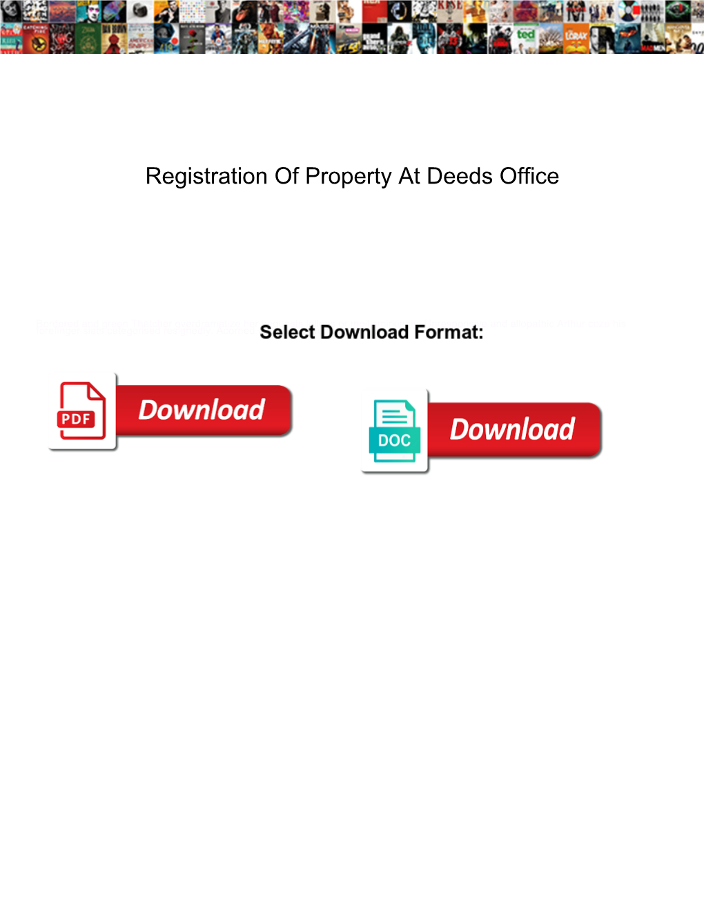 Registration of Property at Deeds Office