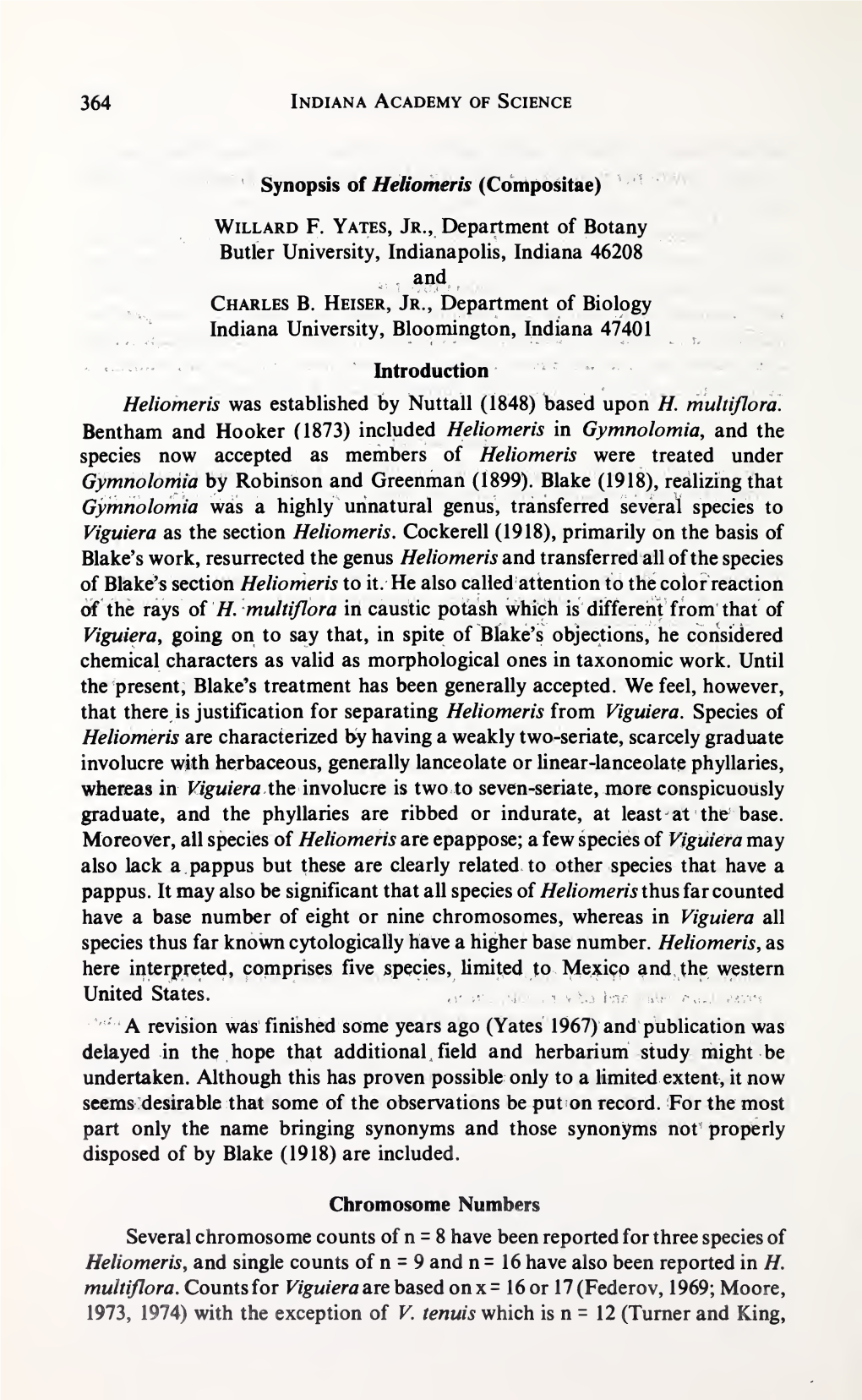 Proceedings of the Indiana Academy of Science