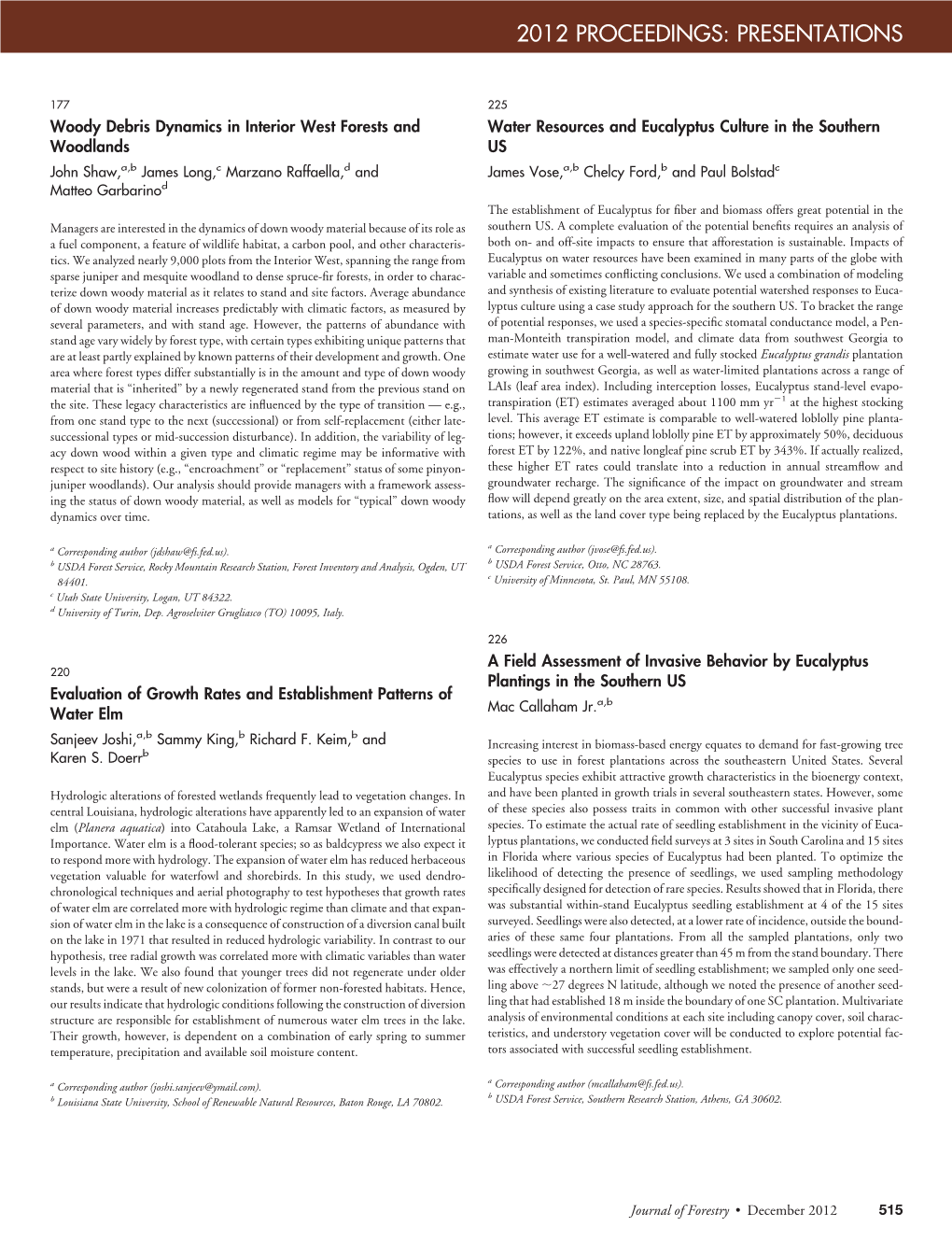 Woody Debris Dynamics in Interior West Forests and Woodlands