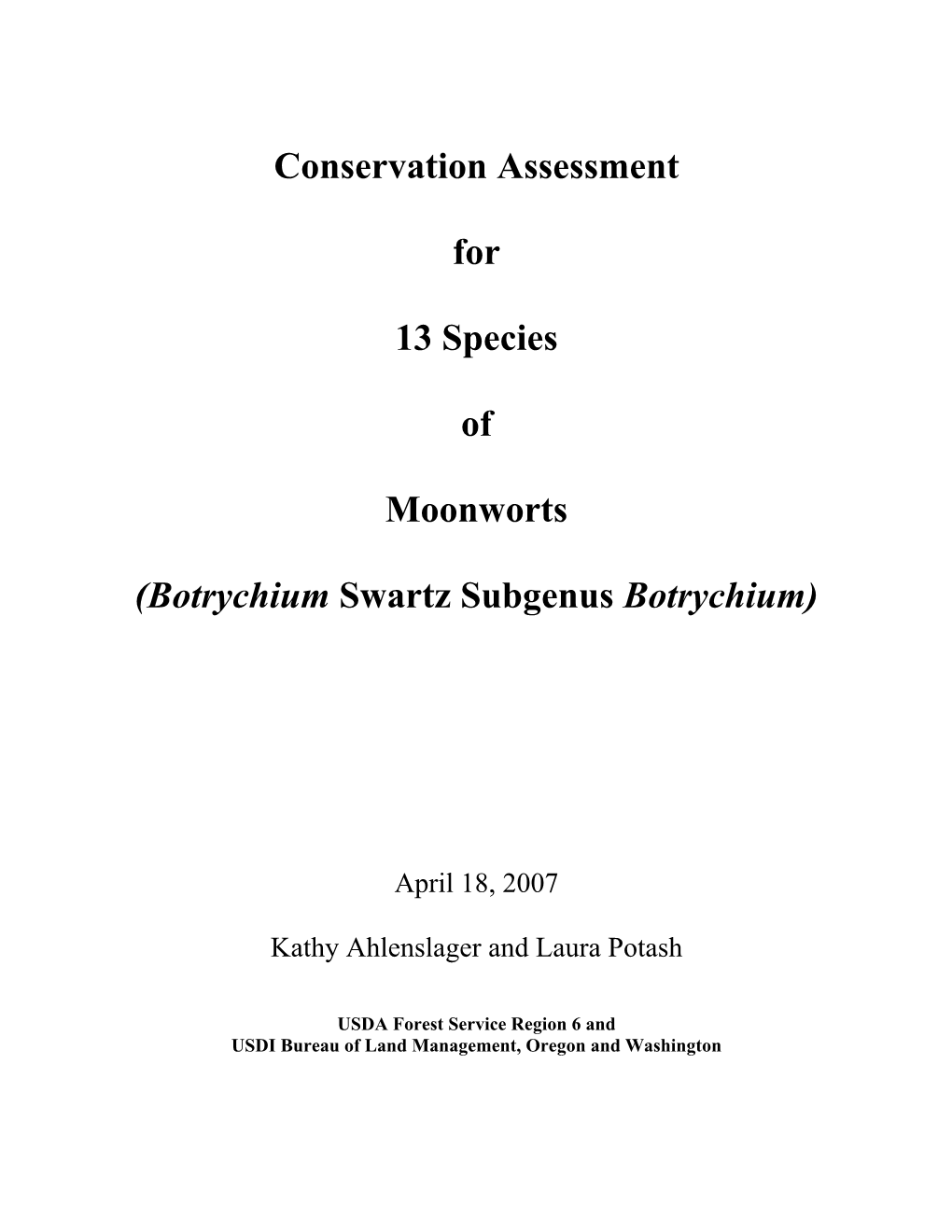 Conservation Assessment