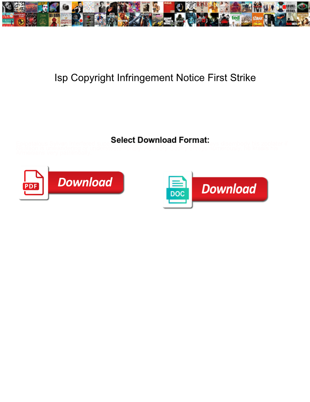 Isp Copyright Infringement Notice First Strike