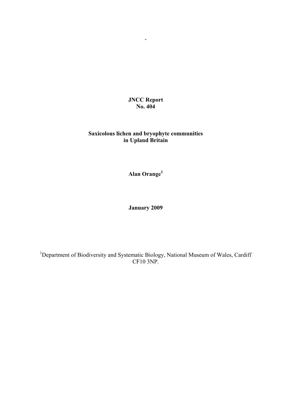 Saxicolous Lichen and Bryophyte Communities in Upland Britain