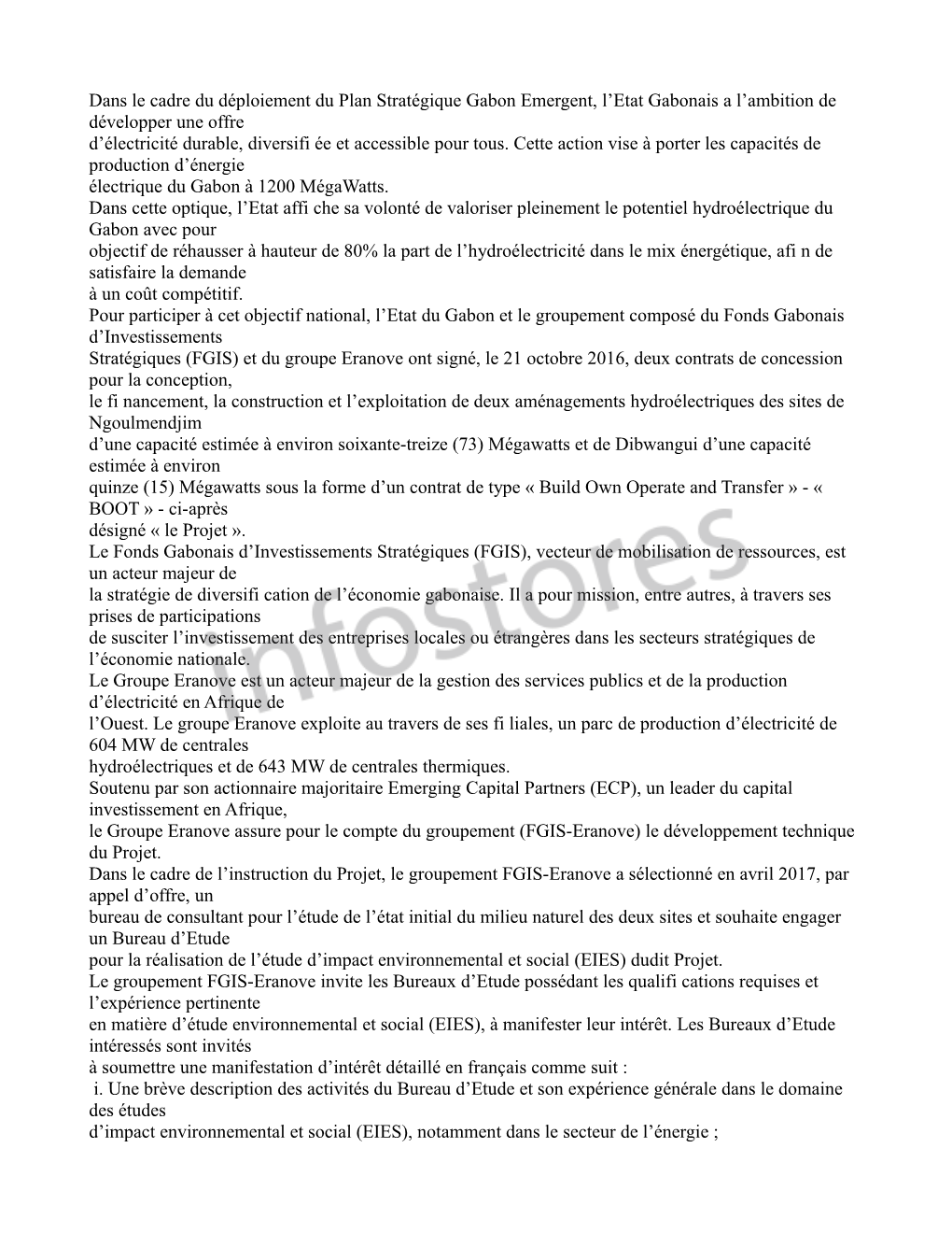 Dans Le Cadre Du Déploiement Du Plan Stratégique Gabon Emergent, L