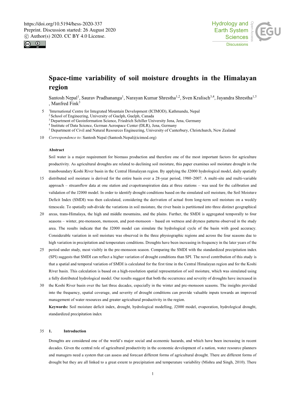 Space-Time Variability of Soil Moisture Droughts in the Himalayan Region