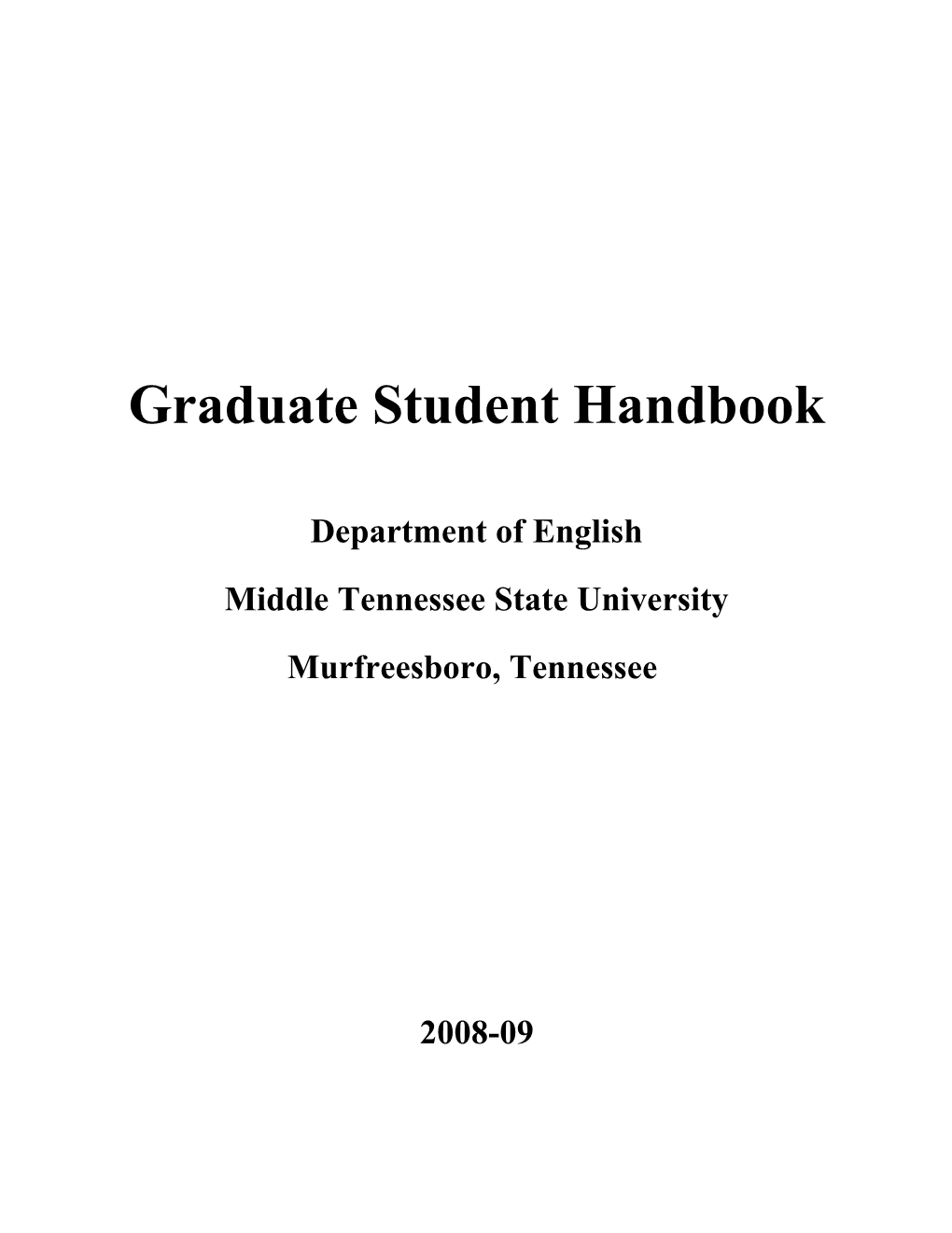 Graduate Studies Handbook s1