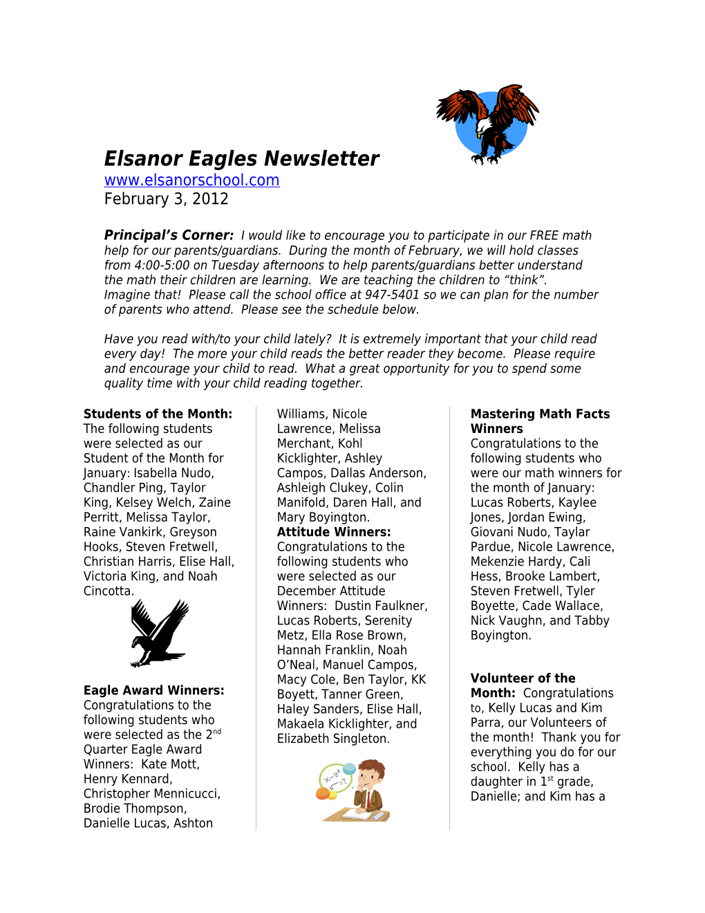 Elsanor Eagles Newsletter