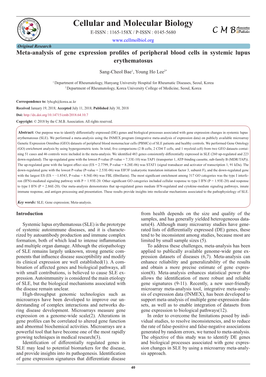 Cellular and Molecular Biology