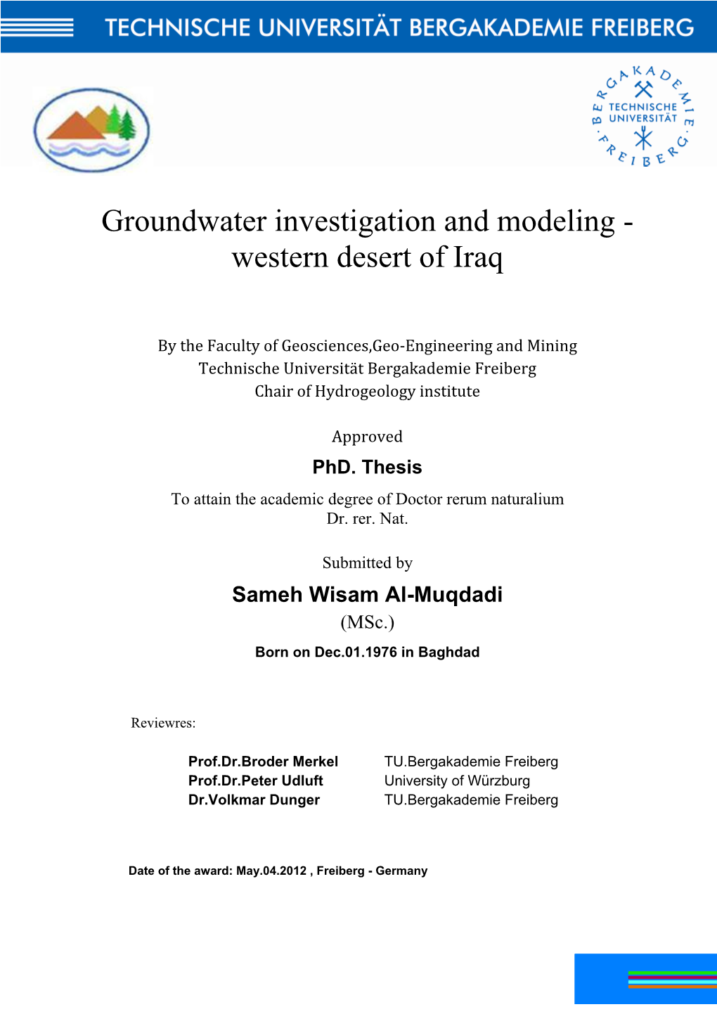 Groundwater Investigation and Modeling - Western Desert of Iraq