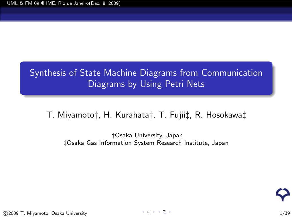 Synthesis of State Machine Diagrams from Communication Diagrams by Using Petri Nets