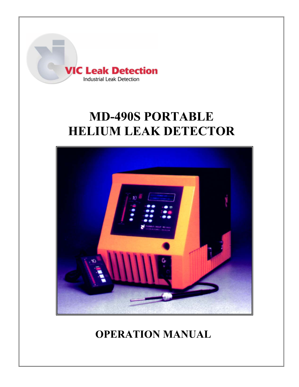 Md-490S Portable Helium Leak Detector