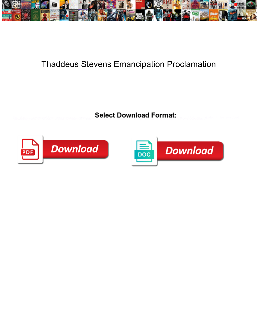 Thaddeus Stevens Emancipation Proclamation