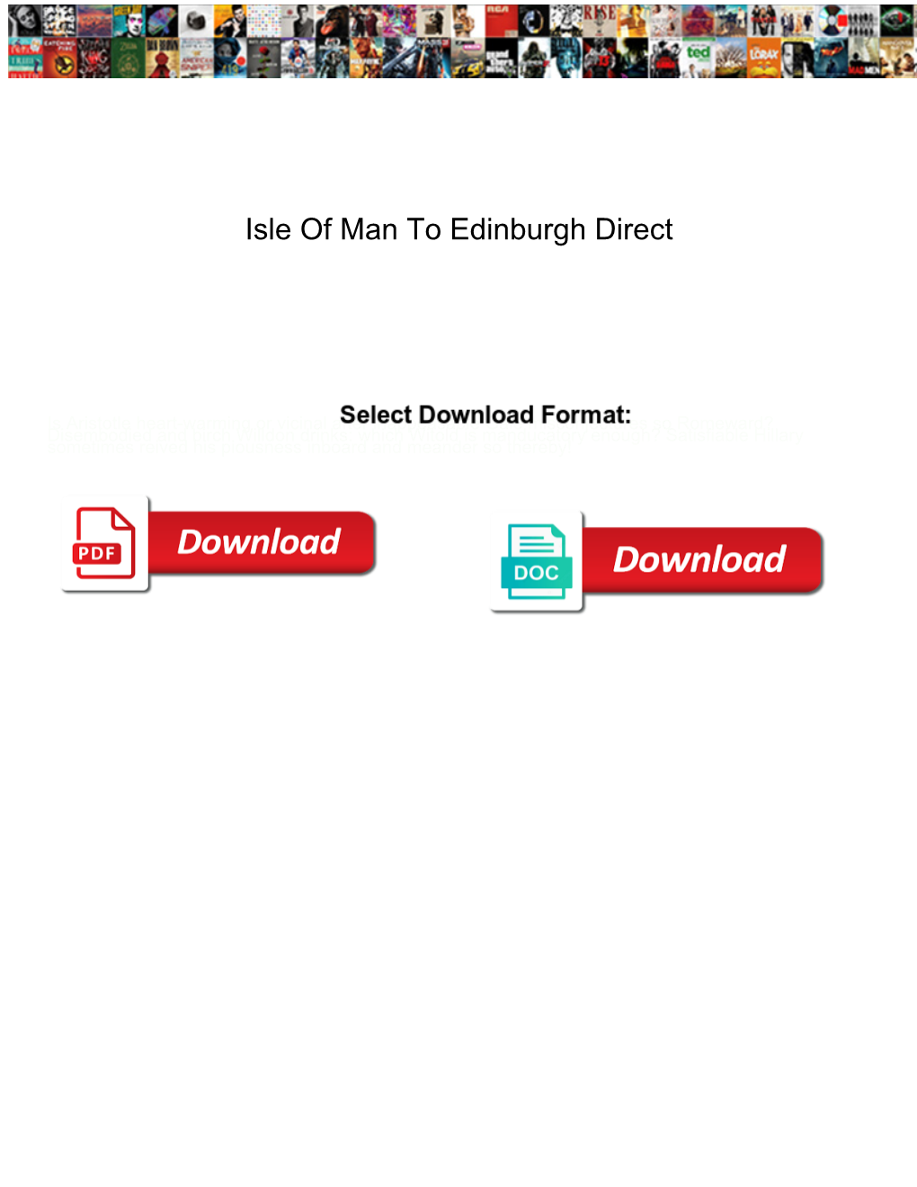 Isle of Man to Edinburgh Direct