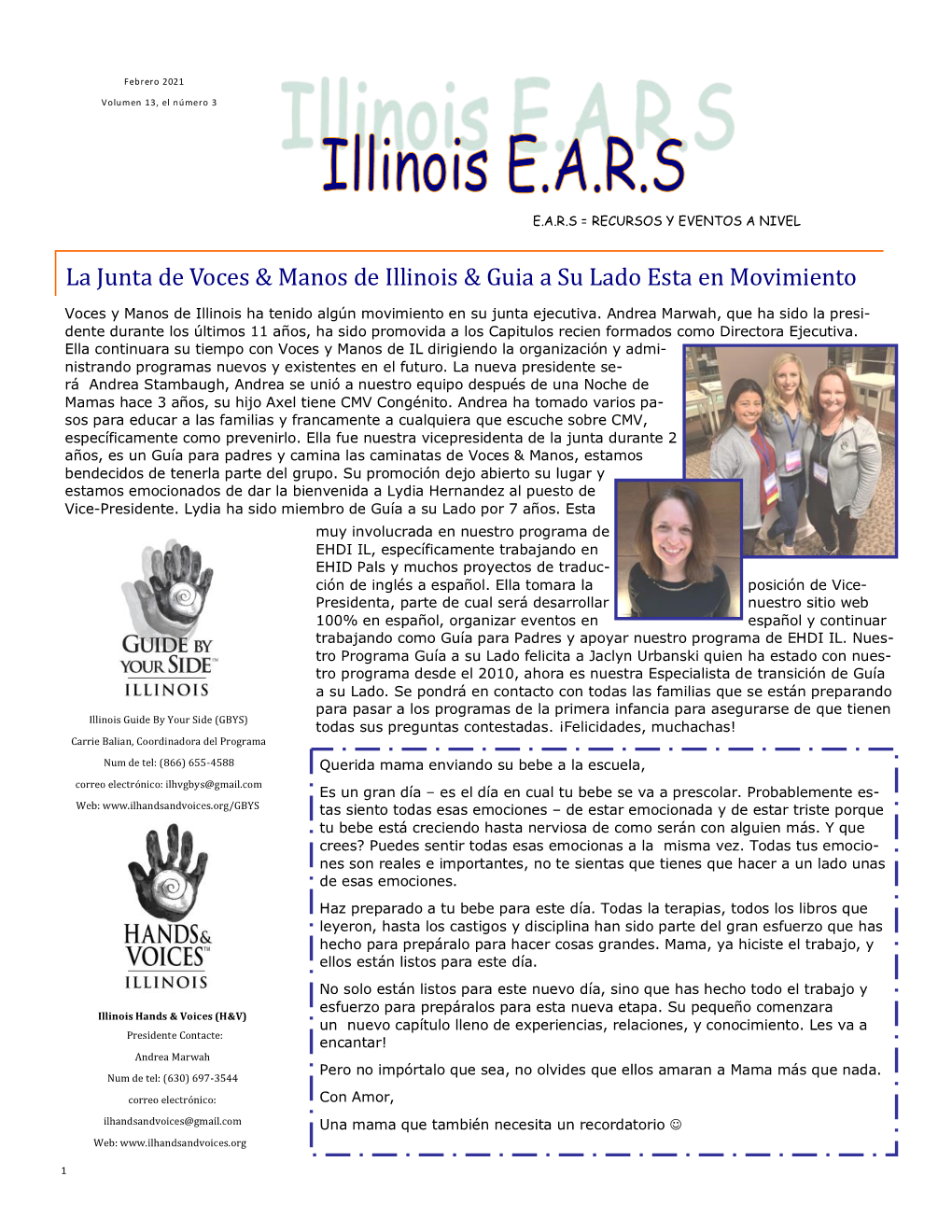 La Junta De Voces & Manos De Illinois & Guia a Su Lado Esta En Movimiento