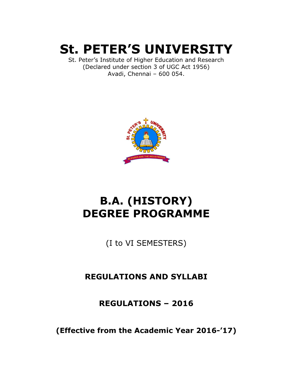 Ba (History) Degree Programme