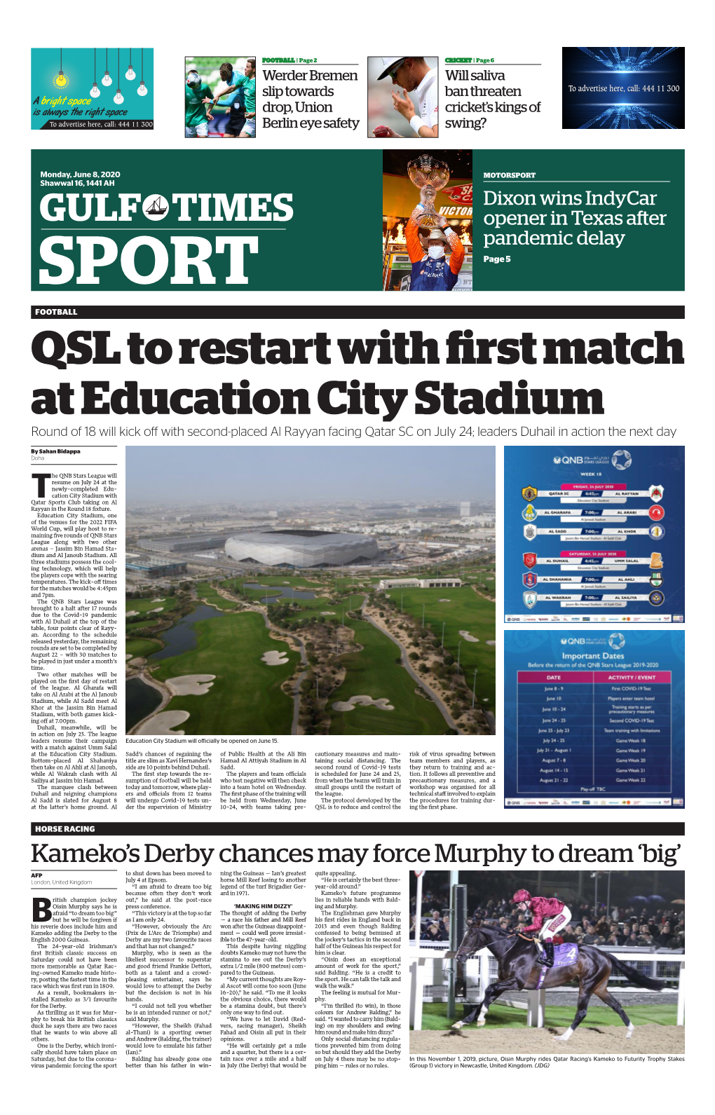 QSL to Restart with First Match at Education City Stadium