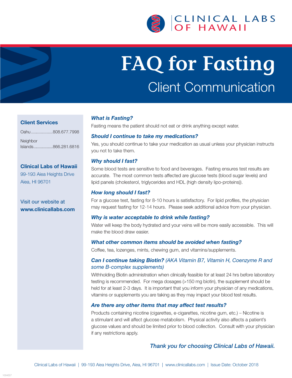 Fasting Instructions FAQ for Fasting Before a Blood Test